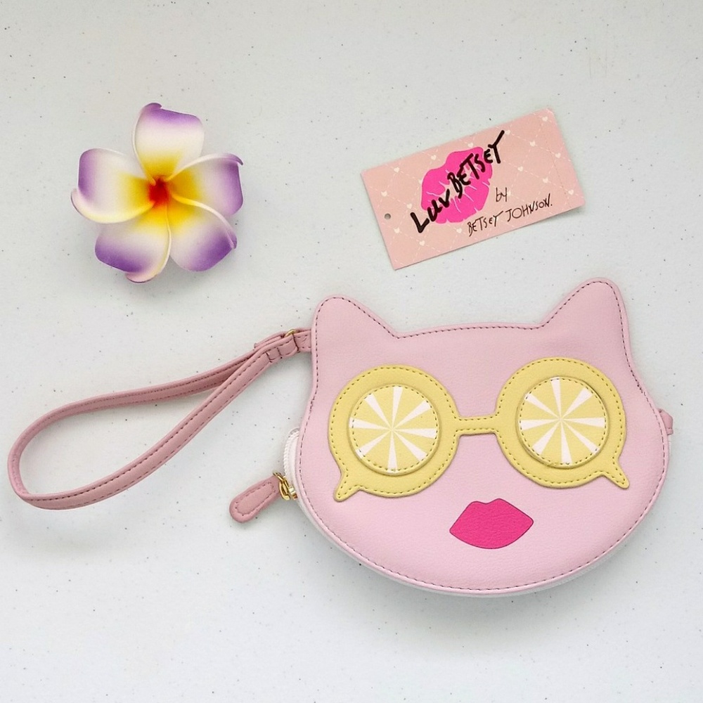 SALE 3/$21 Betsey Johnson Cat Face Pouch
